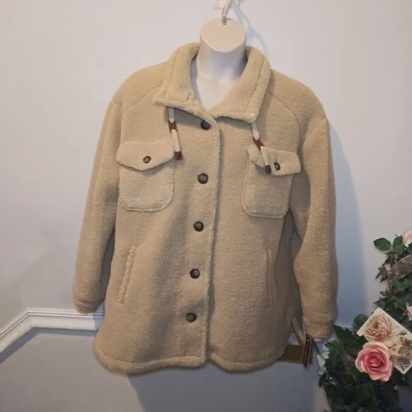 Koolaburra By UGG Doe Tan Relaxed Sherpa Shacket - Picture 3 of 16